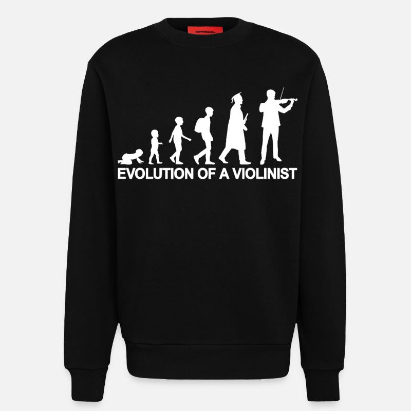 Development of a violinist - Sweatshirt - made by SPREAD  - SOLID BLACK