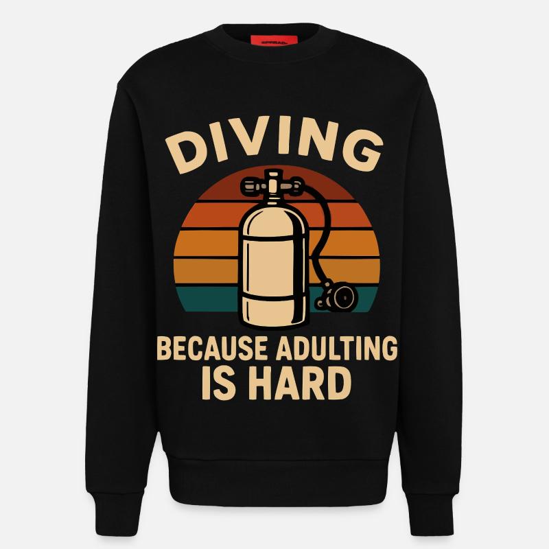 Diving Escape – When adulthood is annoying - Sweatshirt - made by SPREAD - SOLID BLACK