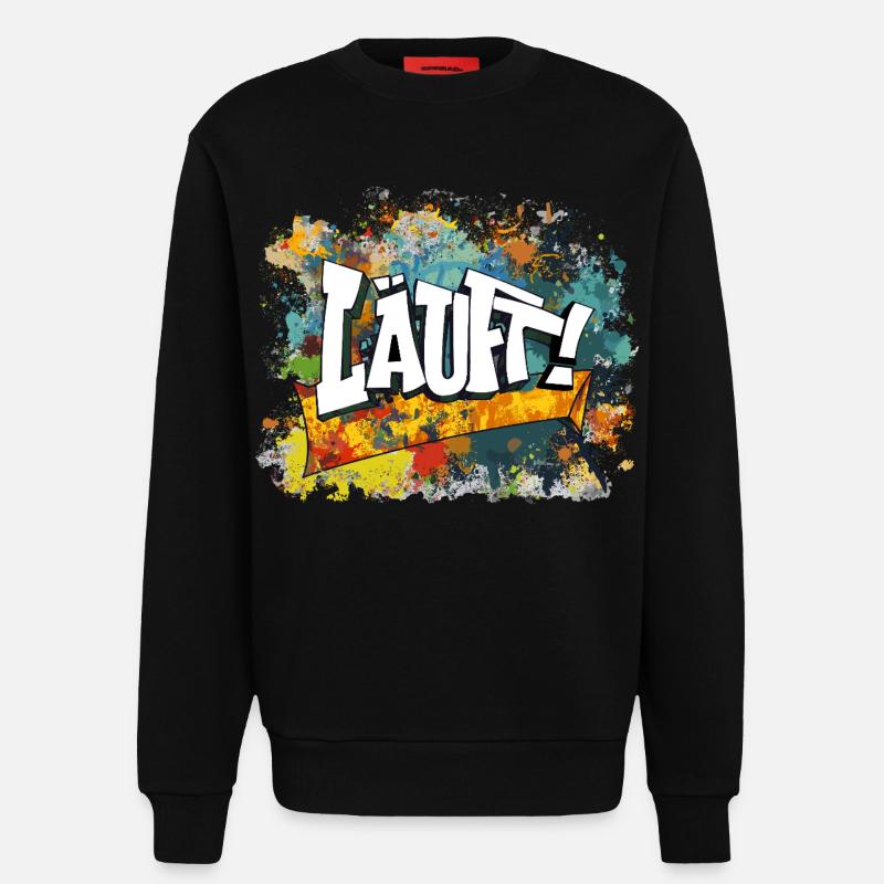 Graffiti Kunst Spaß Design läuft - Sweatshirt - made by SPREAD  - SOLID BLACK