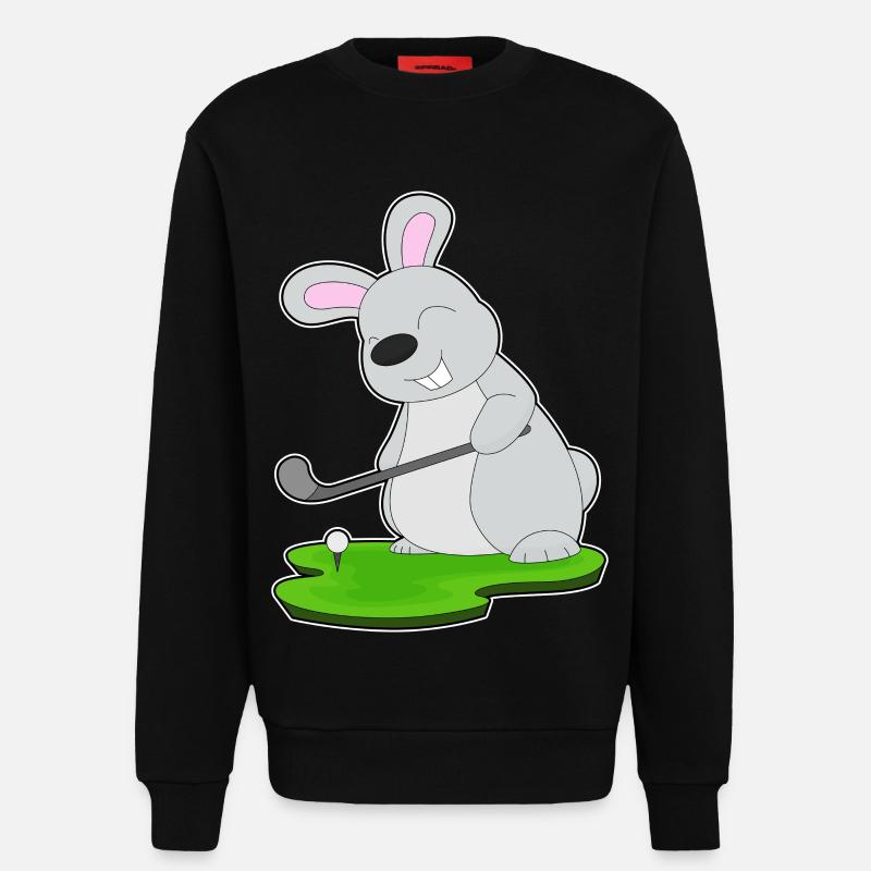 Hase Golf Golfschläger - Sweatshirt - made by SPREAD - SOLID BLACK