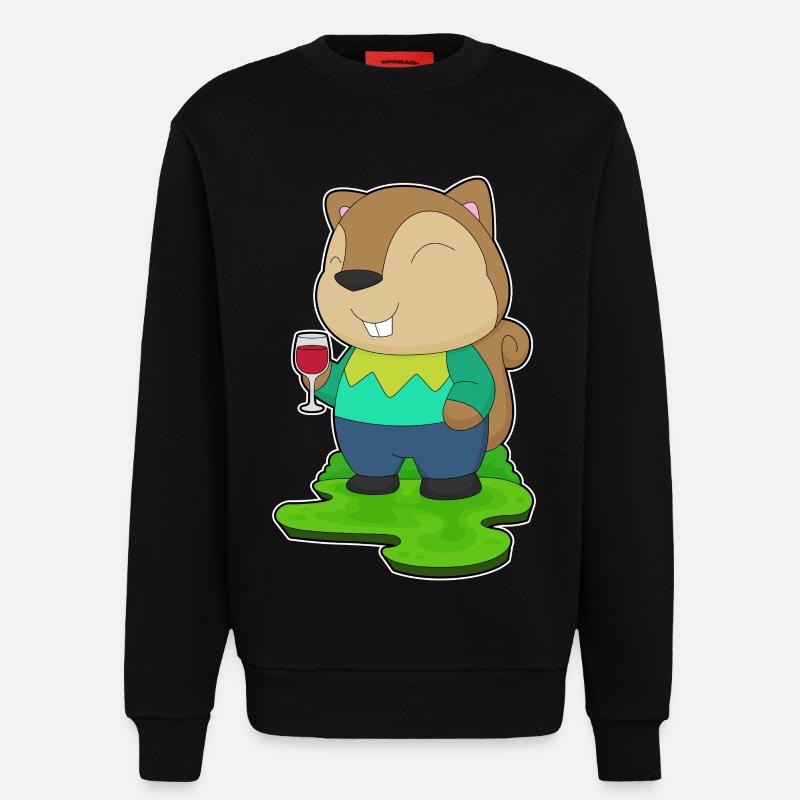 Eichhörnchen Rotwein - Sweatshirt - made by SPREAD  - SOLID BLACK