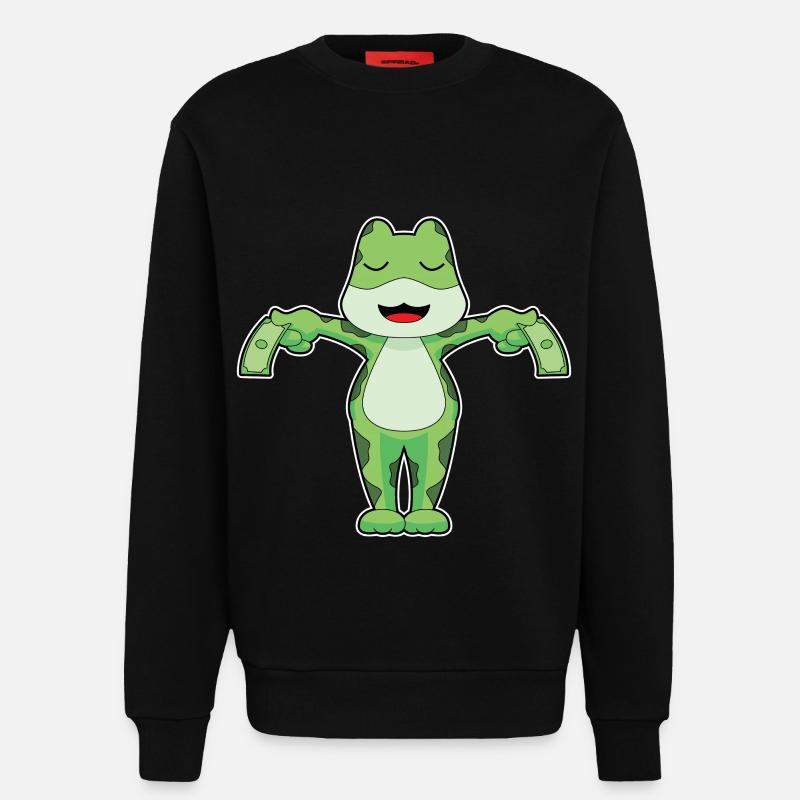 Frosch Banknote - Sweatshirt - made by SPREAD - SOLID BLACK