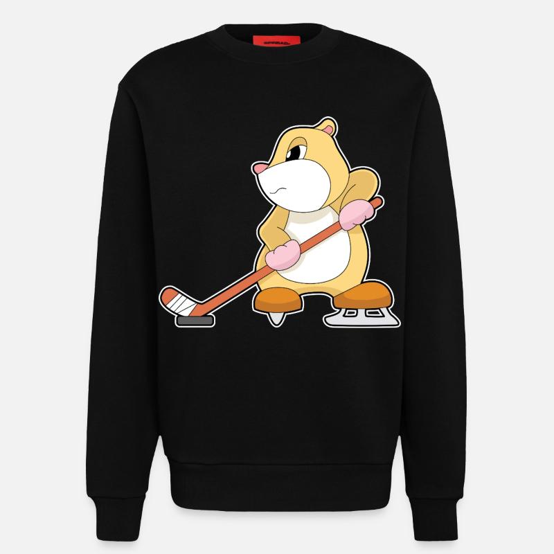 Hamster Eishockey Eishockeyschläger - Sweatshirt - made by SPREAD  - SOLID BLACK