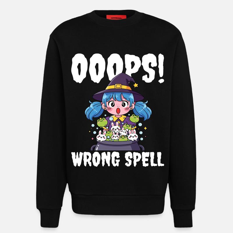 OOOPS! WRONG SPELL - WITCH HALLOWEEN - Sweatshirt - made by SPREAD - SOLID BLACK