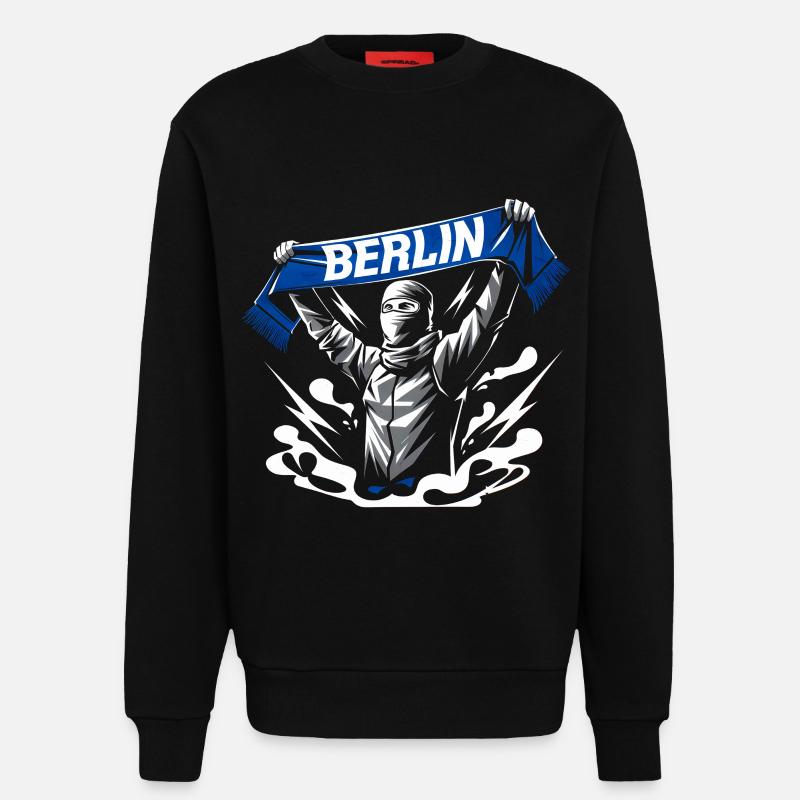 Stylized Neon Graffiti Berlin Scene - Sweatshirt - made by SPREAD  - SOLID BLACK