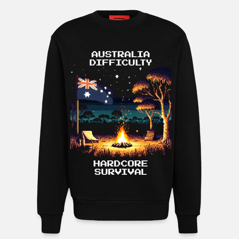 Australien: Hardcore-Survival | Outback - Sweatshirt - made by SPREAD  - SOLID BLACK