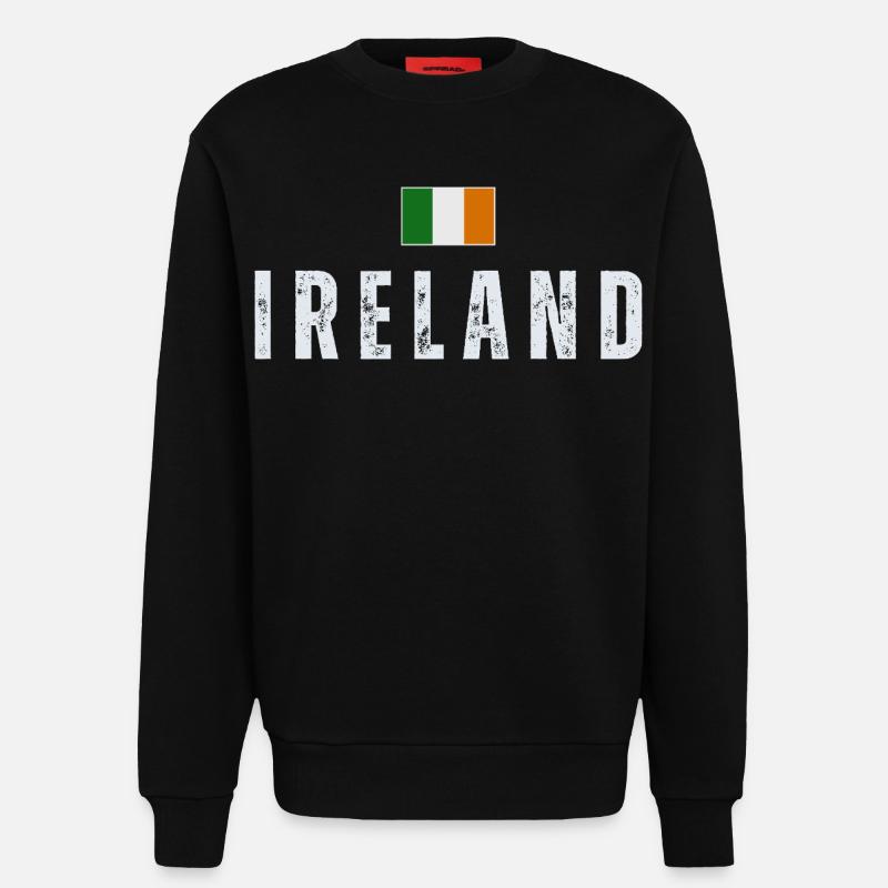 Drapeau de l’Irlande, Irish Pride - Sweat bio décontracté fabriqué en UE - SOLID BLACK