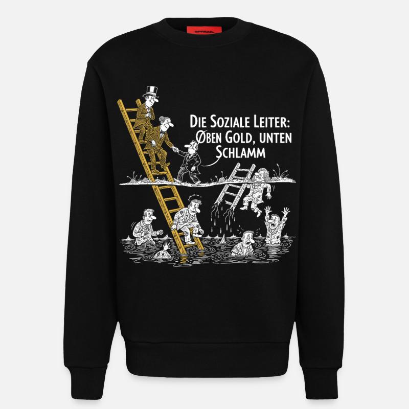 Die Soziale Leiter - Sweatshirt - made by SPREAD - SOLID BLACK