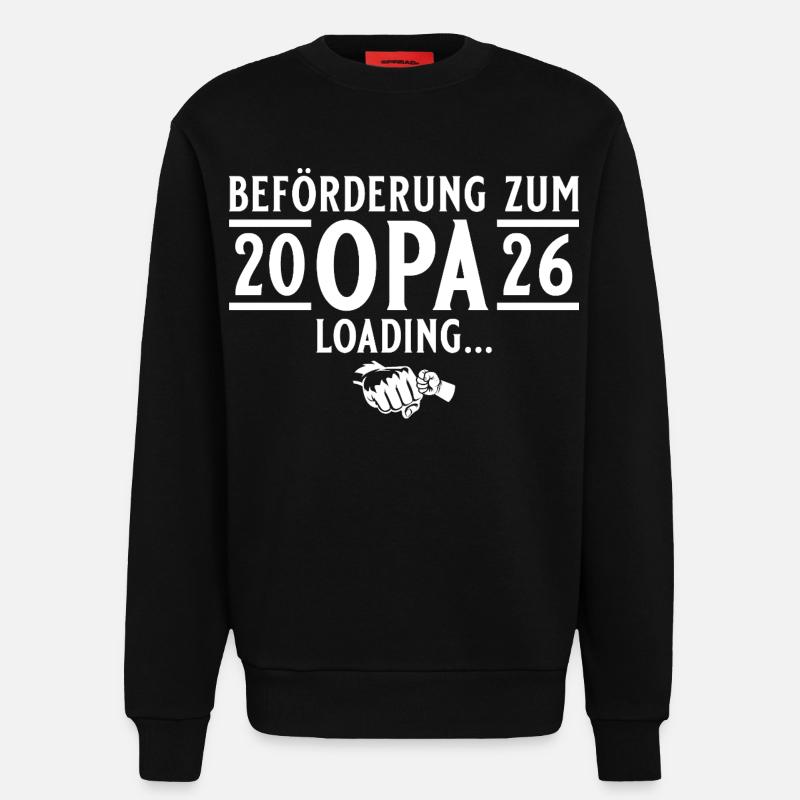 Opa 2026 loading - Werdender Großvater - Sweatshirt - made by SPREAD - SOLID BLACK