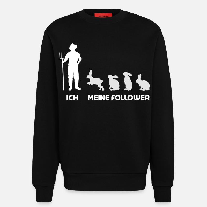 Moi, mes disciples, Rabbit Man - Sweat bio décontracté fabriqué en UE - SOLID BLACK