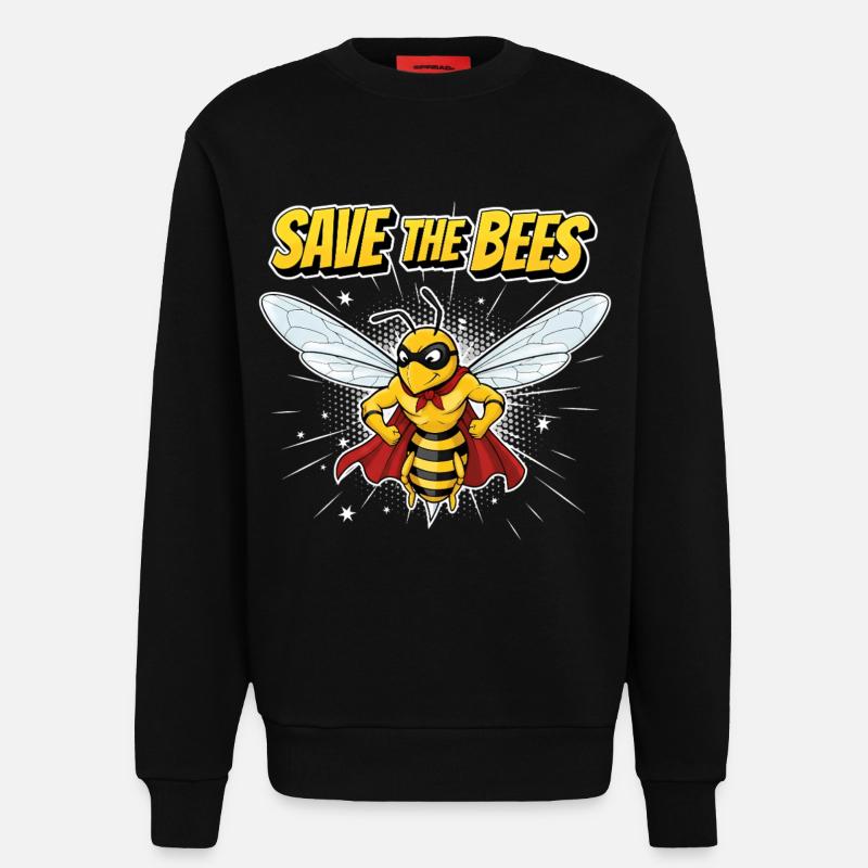 Devise du héros de l’abeille comique - Sweat bio décontracté fabriqué en UE - SOLID BLACK