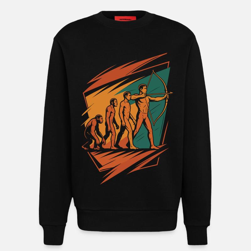 Entwicklung Des Bogenschießens Archer Bow Target - Sweatshirt - made by SPREAD  - SOLID BLACK