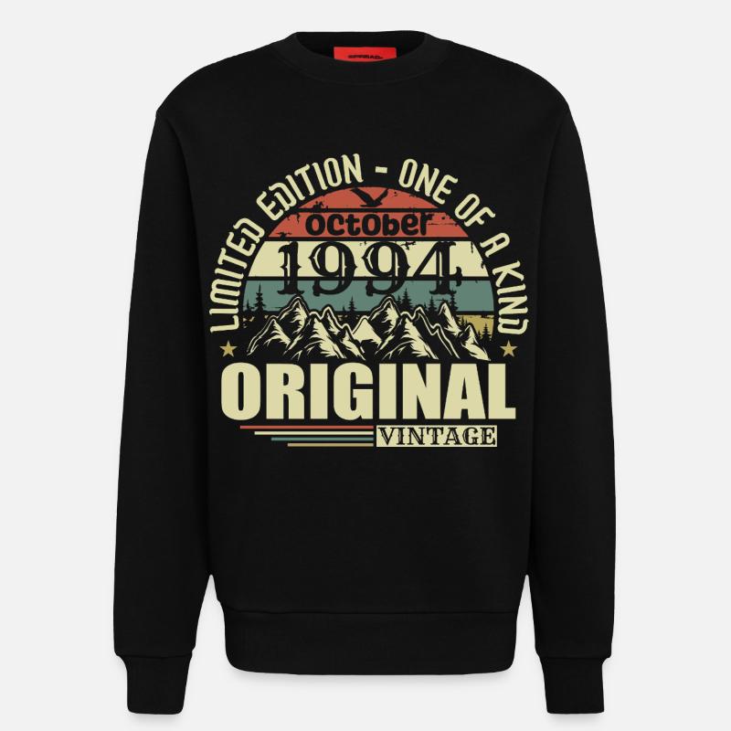 october 1994 - 31st birthday gift october - Sweatshirt - made by SPREAD - SOLID BLACK