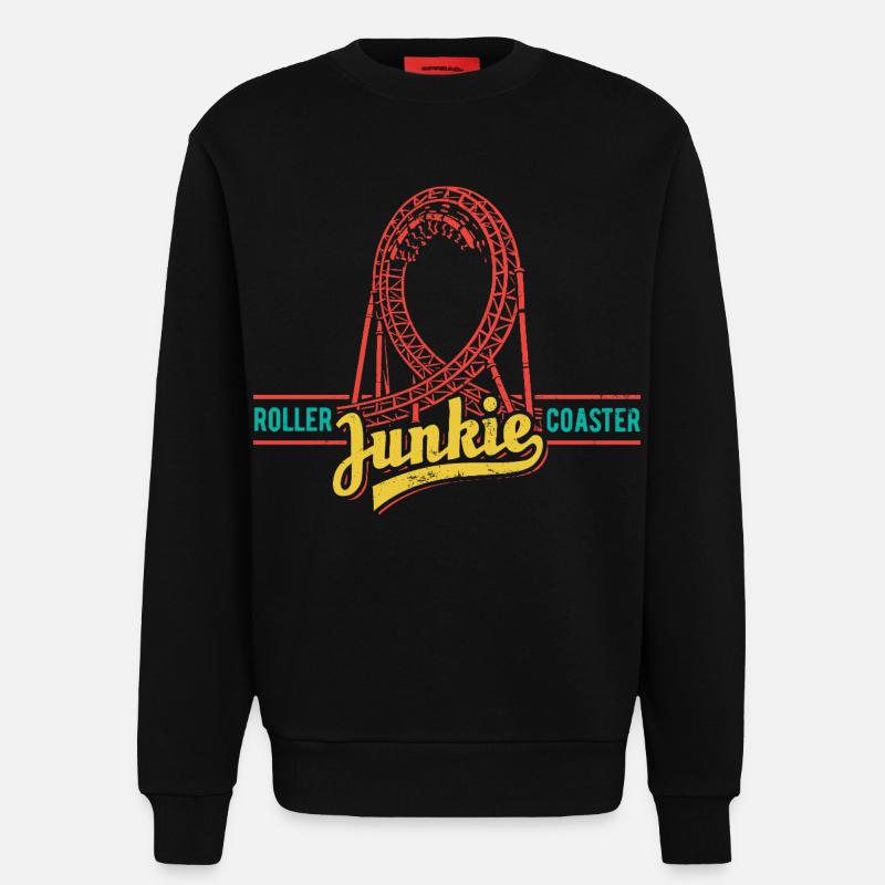 Rollercoaster Junkie - Roller Coaster - Loop - Sweatshirt - made by SPREAD  - SOLID BLACK