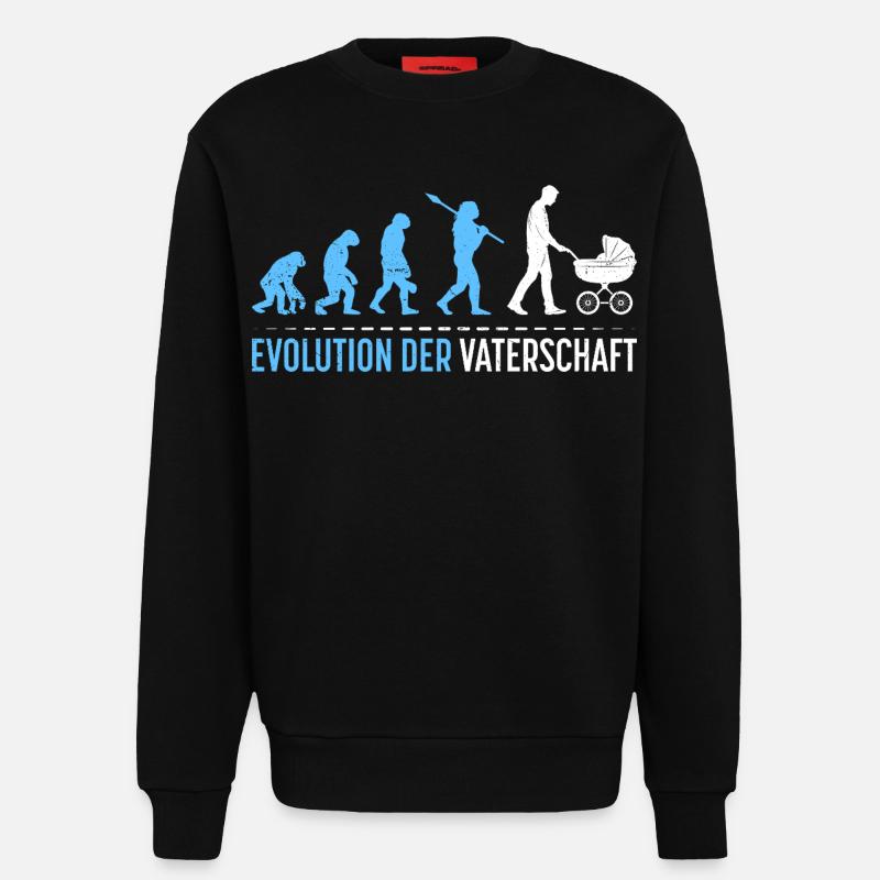 Werdender Vater EVOLUTION DER VATERSCHAFT Lustig - Sweatshirt - made by SPREAD  - SOLID BLACK