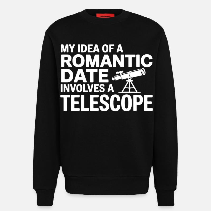 Romantisches Date Teleskop Journal - Sweatshirt - made by SPREAD - SOLID BLACK