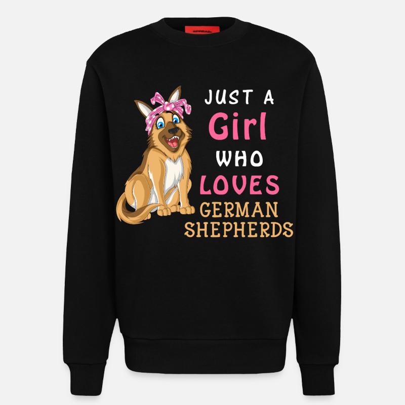 Mädchen liebt Deutschen Schäferhund - Sweatshirt - made by SPREAD  - SOLID BLACK
