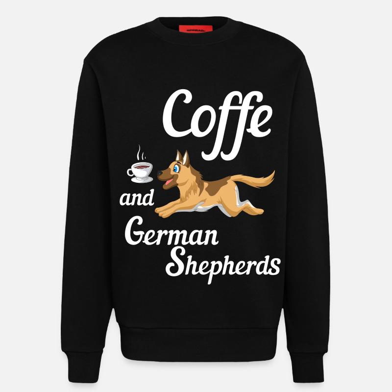 Kaffee Und Deutscher Schäferhund - Sweatshirt - made by SPREAD  - SOLID BLACK