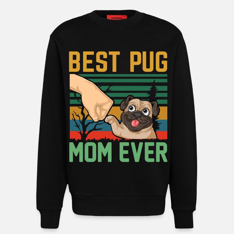 Beste Mopsmutter aller Zeiten Retro - Sweatshirt - made by SPREAD  - SOLID BLACK