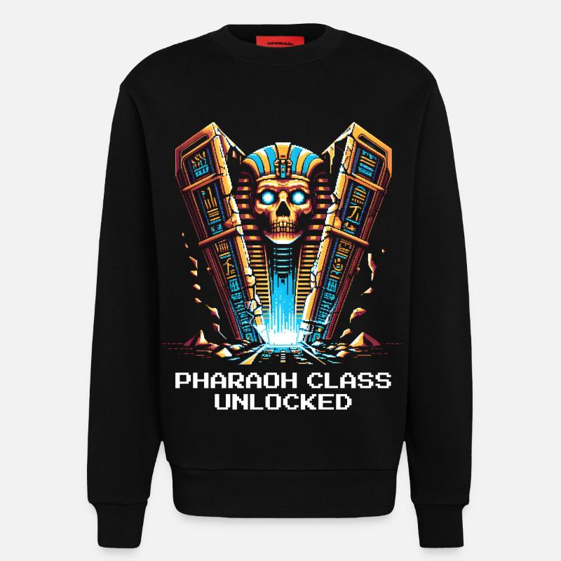 Classe Pharaon débloquée | Égypte, JdR - Sweat bio décontracté fabriqué en UE - SOLID BLACK