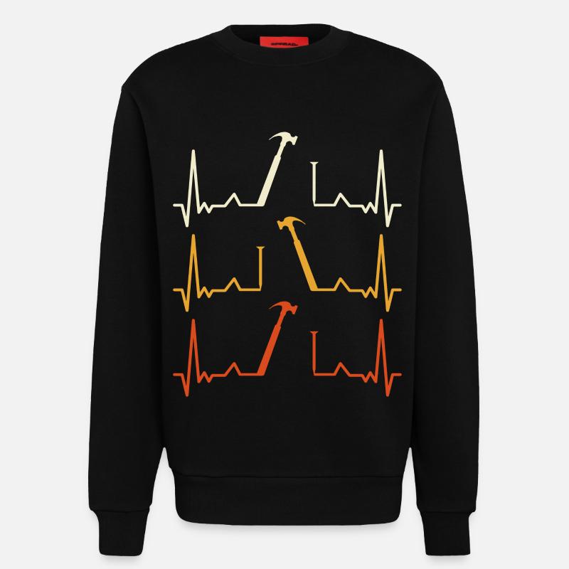 Herzschlag Hammer Muster - Sweatshirt - made by SPREAD  - SOLID BLACK