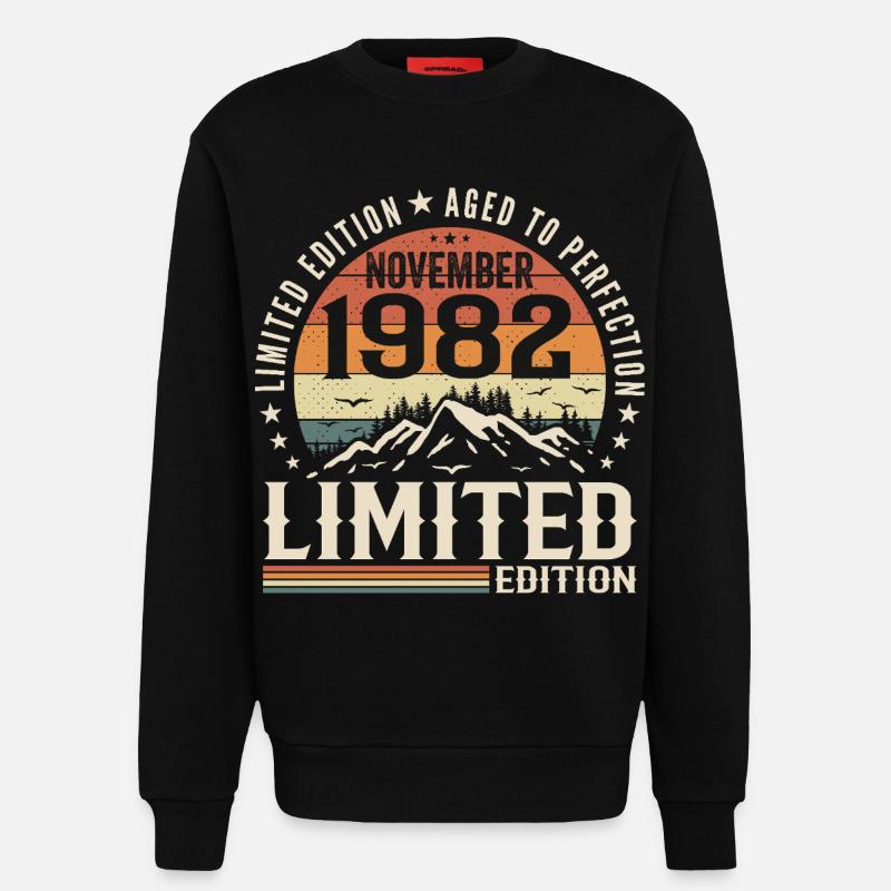 November 1982 Einzigartiges Retro-Jubiläum - Sweatshirt - made by SPREAD  - SOLID BLACK