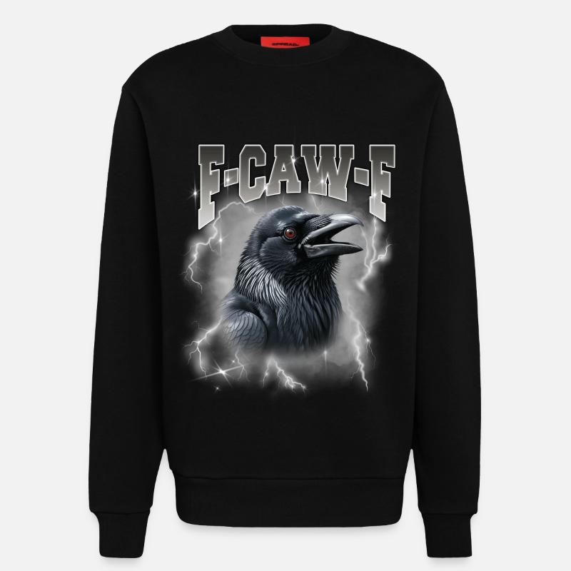 F-Caw-E Rabensturm Graphik - Sweatshirt - made by SPREAD  - SOLID BLACK