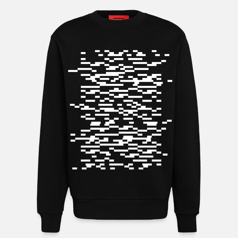 Glitch Waveframes Grille de nuit - Sweat bio décontracté fabriqué en UE - SOLID BLACK