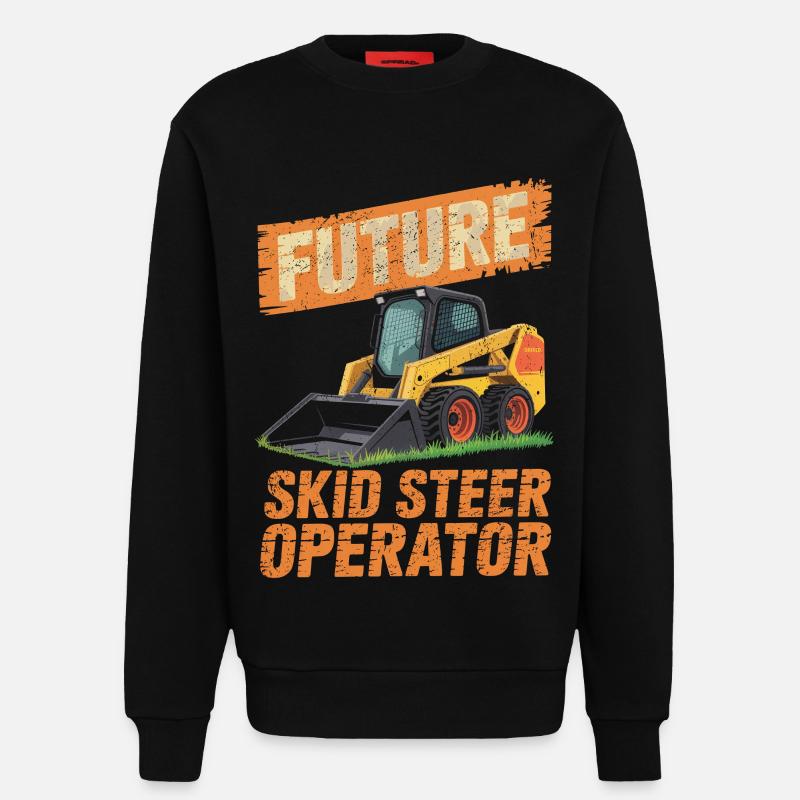Opérateur de chargeuse compacte Chargeuse compacte - Sweat bio décontracté fabriqué en UE - SOLID BLACK