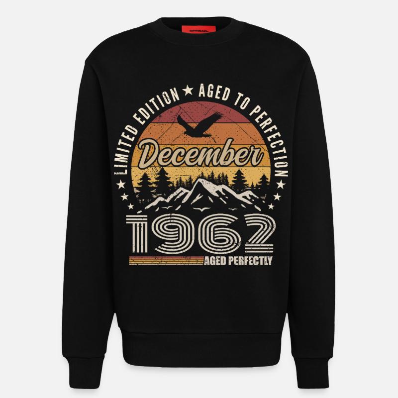 Dezember 1962 Originalausgabe Dezember-Geschenk - Sweatshirt - made by SPREAD  - SOLID BLACK