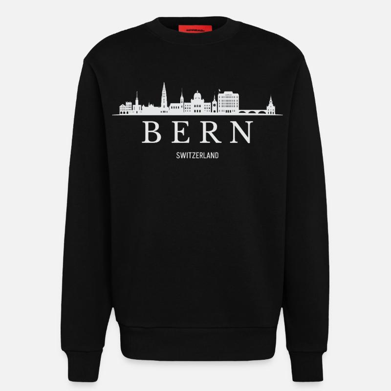Berner Skyline, Bern Schweiz - Sweatshirt - made by SPREAD - SOLID BLACK