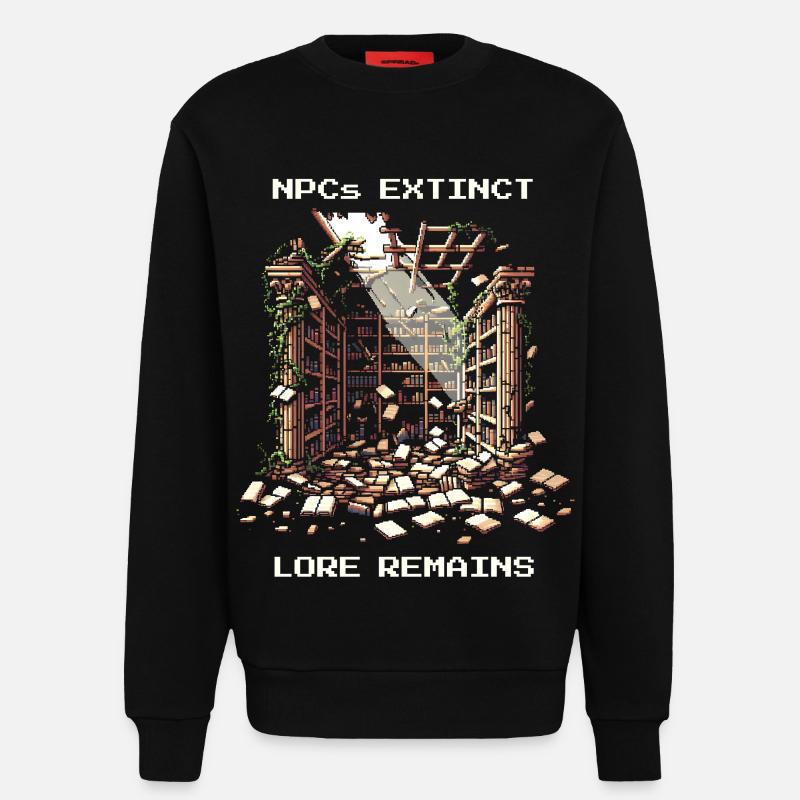 Les PNJ disparus, l’histoire reste | Post-apocalyptique - Sweat bio décontracté fabriqué en UE - SOLID BLACK