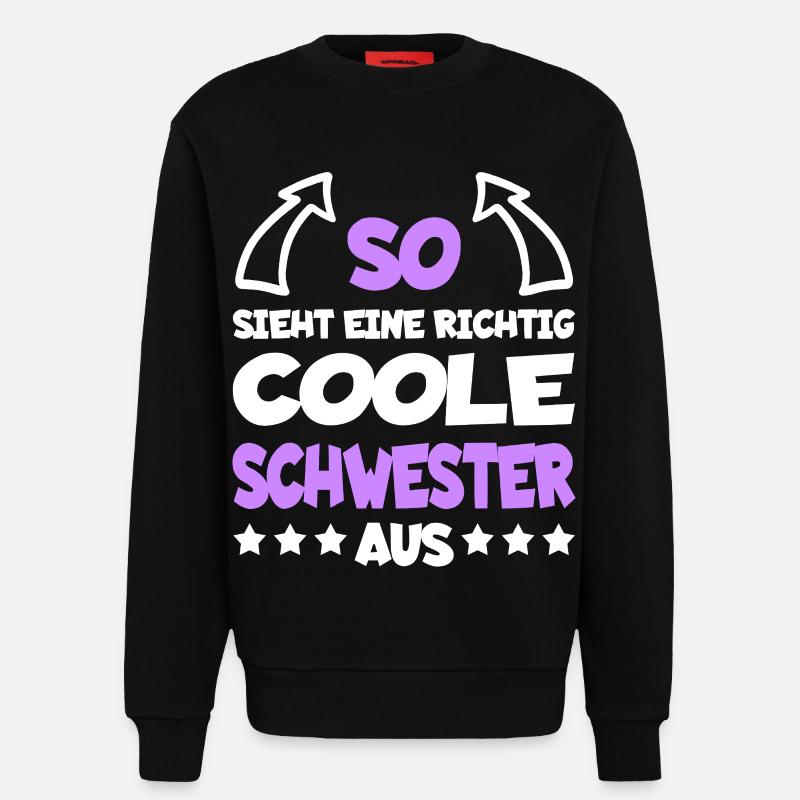richtigcooleschwesterspreaddew1 - Sweatshirt - made by SPREAD  - SOLID BLACK