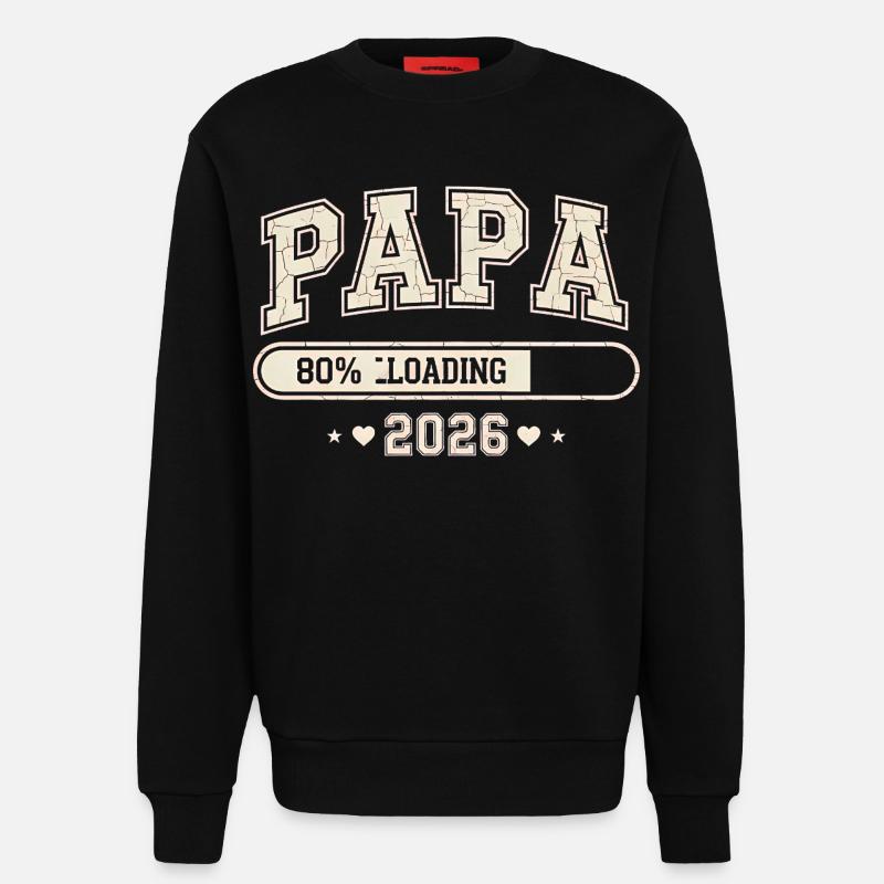 Dad 2026 Loading Dad-to-be - Sweatshirt - made by SPREAD - SOLID BLACK