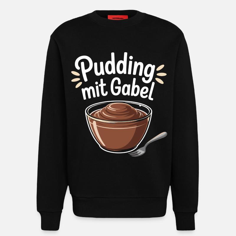 Pudding with fork - Sweatshirt - made by SPREAD  - SOLID BLACK