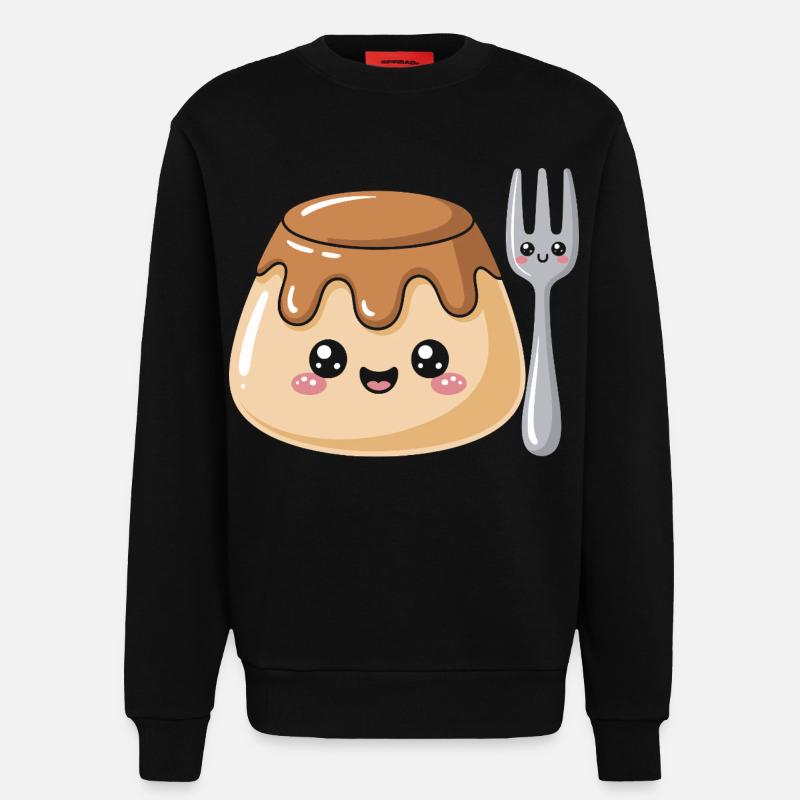 Pudding with fork - Sweatshirt - made by SPREAD  - SOLID BLACK