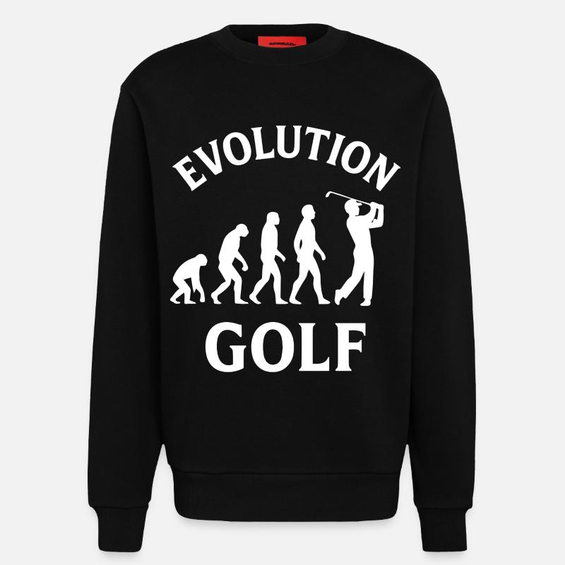 Evolution Golf Drôle de Golf Design - Sweat bio décontracté fabriqué en UE - SOLID BLACK