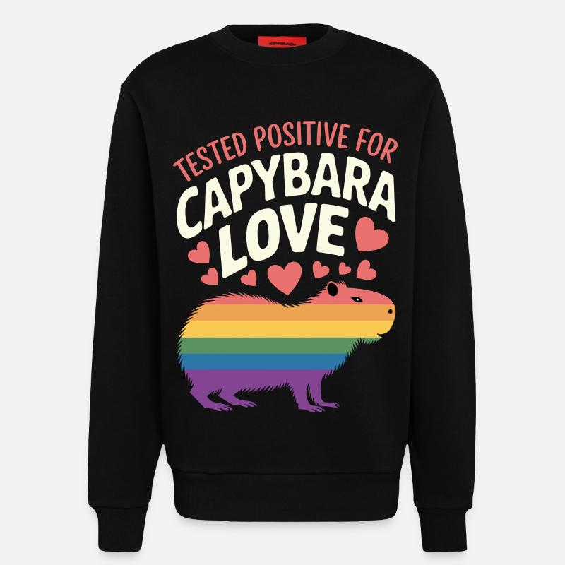 Capybara Regenbogen Liebe Design - Sweatshirt - made by SPREAD  - SOLID BLACK