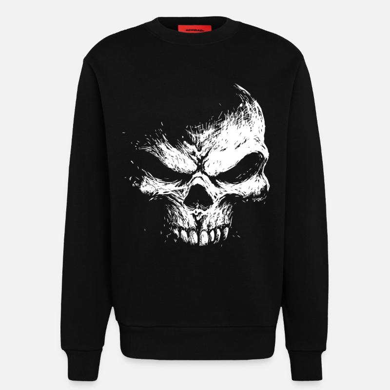 Evil Skull – Dark Grinning Beast - Sweatshirt - made by SPREAD  - SOLID BLACK