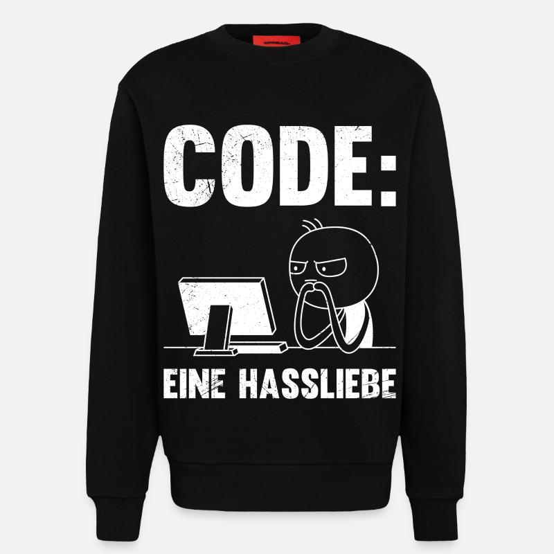 Codeur : UNE RELATION AMOUR-HAINE DRÔLE - Sweat bio décontracté fabriqué en UE - SOLID BLACK