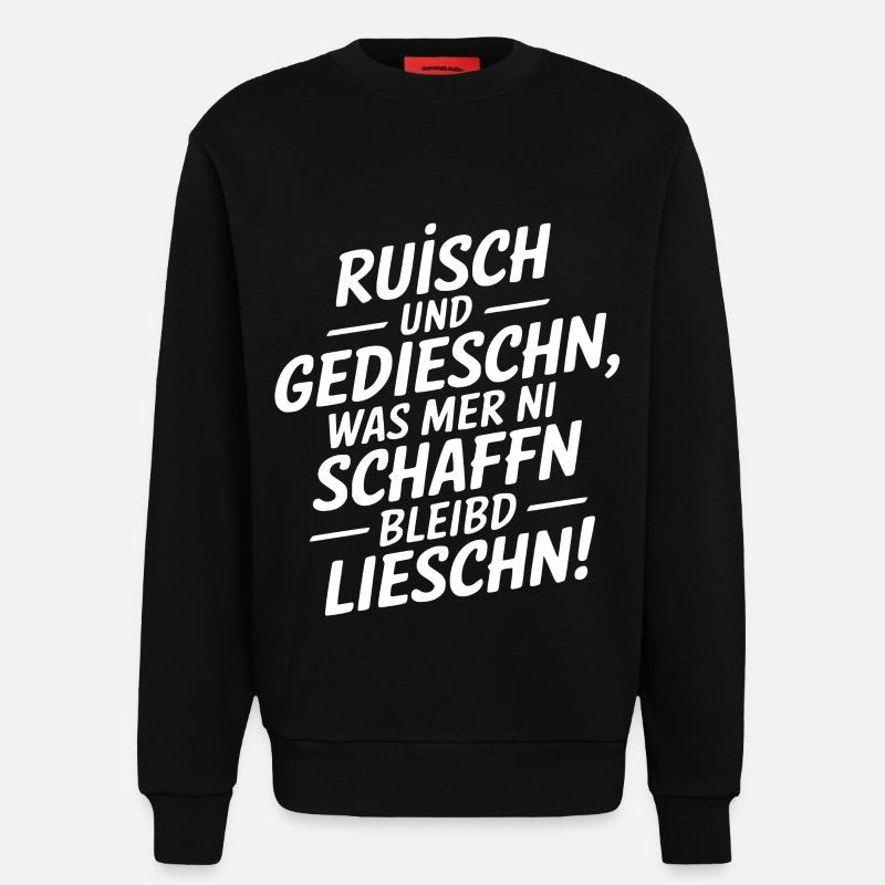Dialecte saxon disant Saxe - Sweat bio décontracté fabriqué en UE - SOLID BLACK