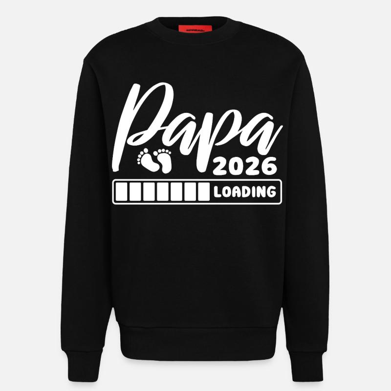 Papa 2026 loading - Schwangerschaft - Geschenk - Sweatshirt - made by SPREAD - SOLID BLACK