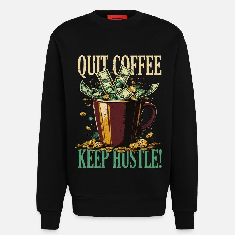Coffee withdrawal decaffeinated ex-coffee drinker - Sweatshirt - made by SPREAD  - SOLID BLACK