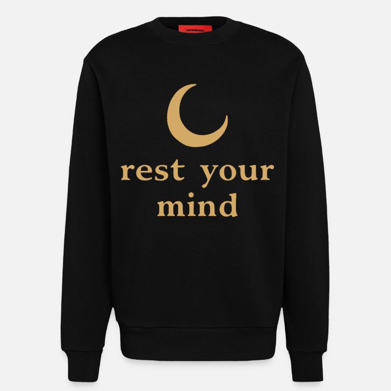 Rest Your Mind Mond Achtsamkeit Statement - Sweatshirt - made by SPREAD - SOLID BLACK