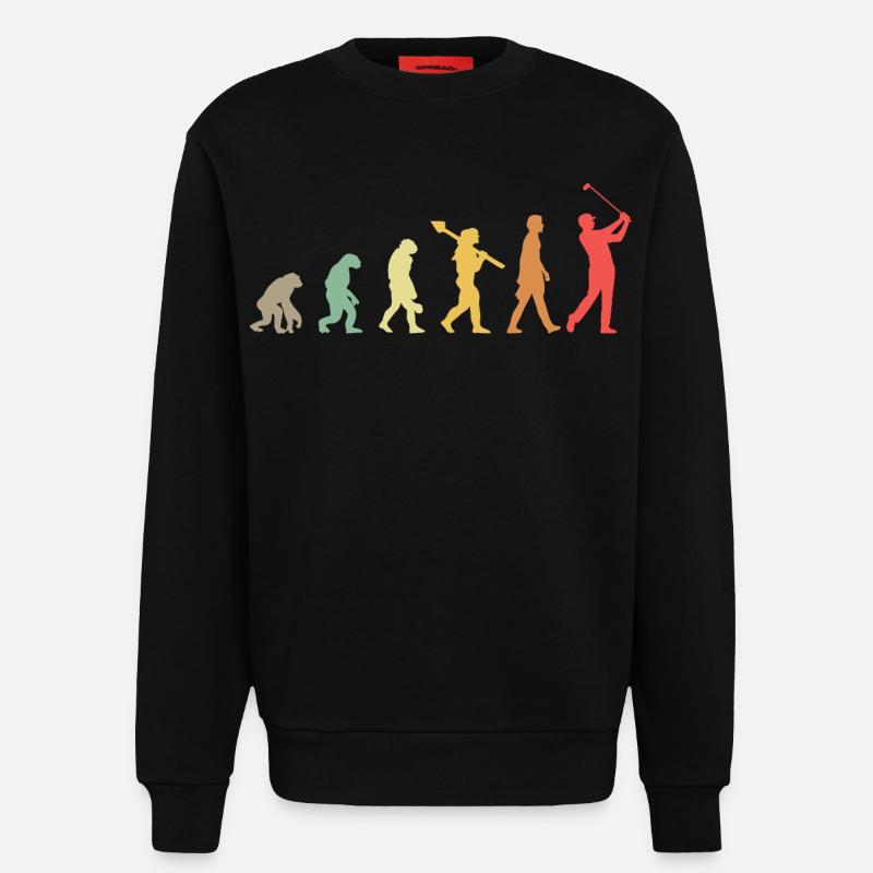 Golf Golfer Golf Course Golfer Evolution - Sweatshirt - made by SPREAD  - SOLID BLACK