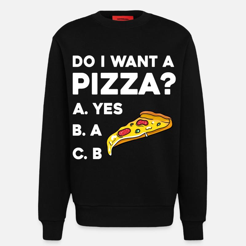 Pizza Frage: Ja oder Nein - Sweatshirt - made by SPREAD - SOLID BLACK