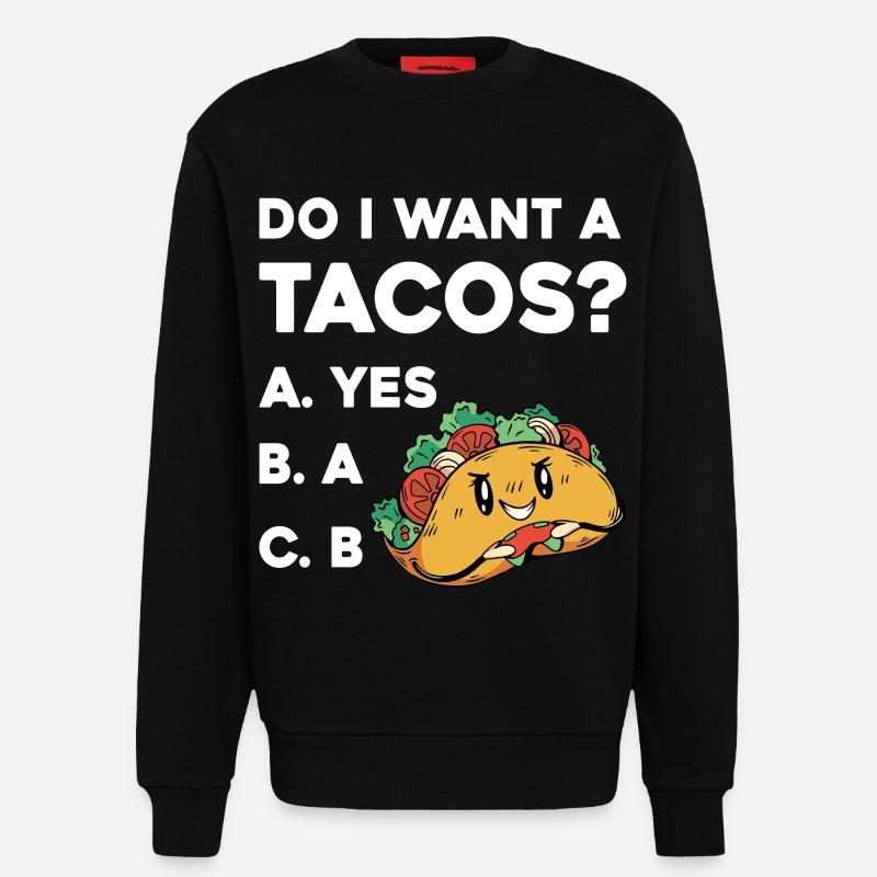 Taco Frage: Ja Oder Nein - Sweat bio décontracté fabriqué en UE - SOLID BLACK