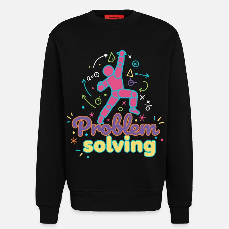 Problem Solving Climbing Rock Bouldering Fun - Sweatshirt - made by SPREAD  - SOLID BLACK