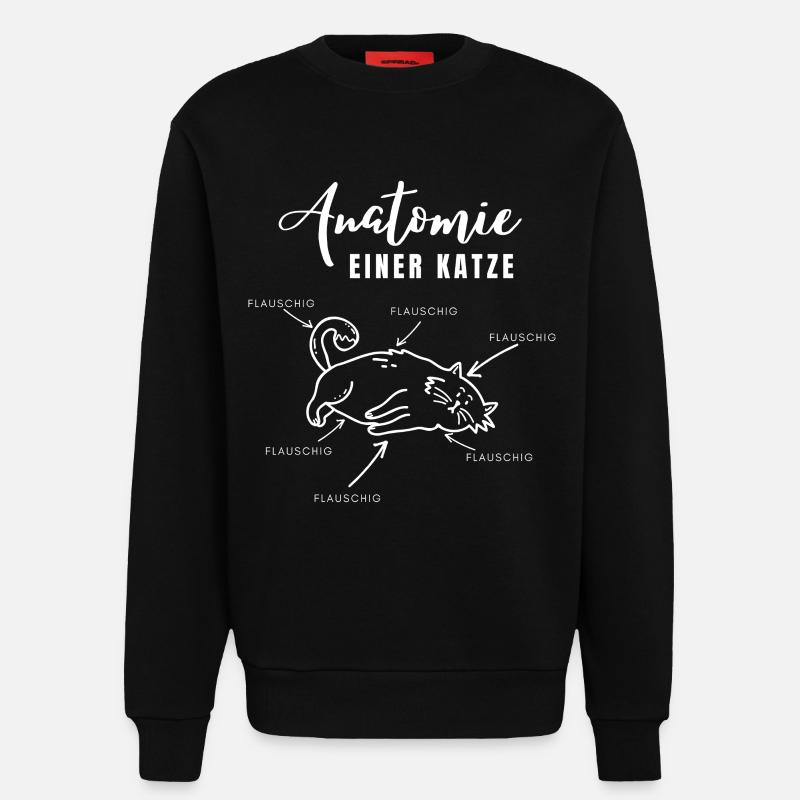 Anatomie einer Katze – alles flauschig - Sweatshirt - made by SPREAD  - SOLID BLACK