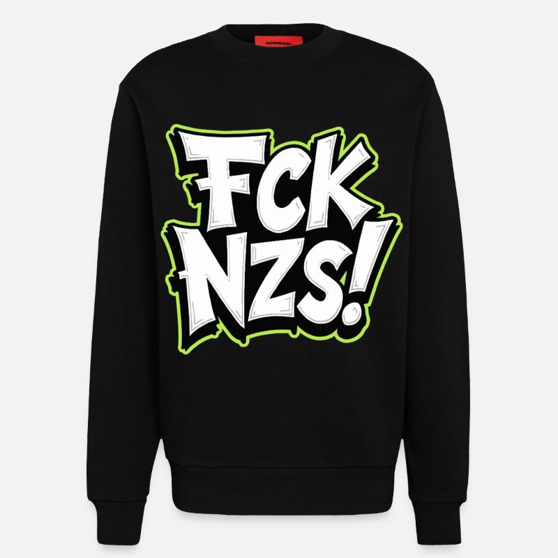 FCK NZS Statement gegen Rassismus - Sweatshirt - made by SPREAD  - SOLID BLACK